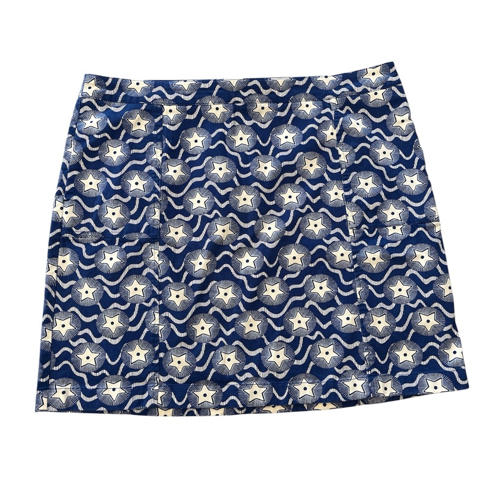 Boden Navy and white Star-Print Mini Skirt 4th of July